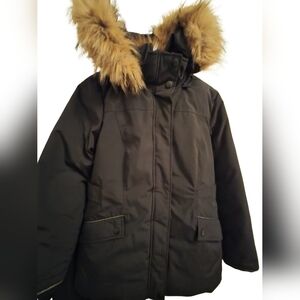 Northside Black Puffer Jacket with Fur Hood